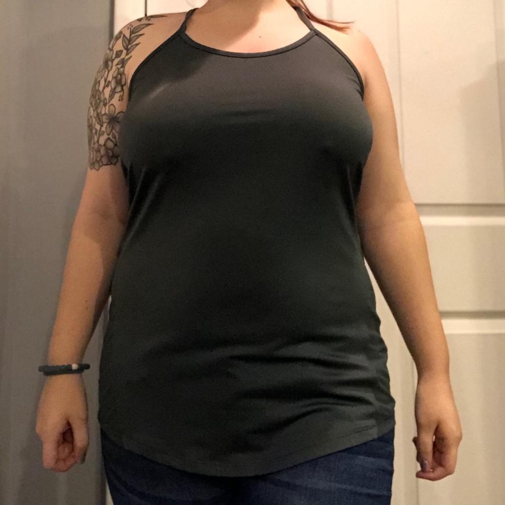 Green Workout Tank with Mesh Sides